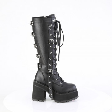 Stivali Demonia Cult ASSAULT-218 Blk Vegan Leather