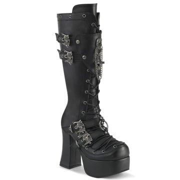 Demonia Cult CHARADE-230 Blk Vegan Leather