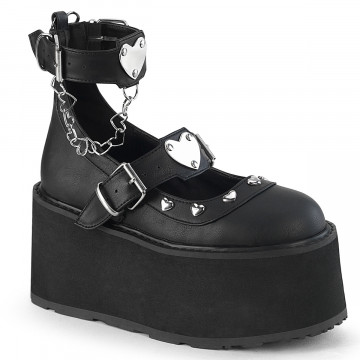 Demonia Cult DAMNED-56 Blk Vegan Leather