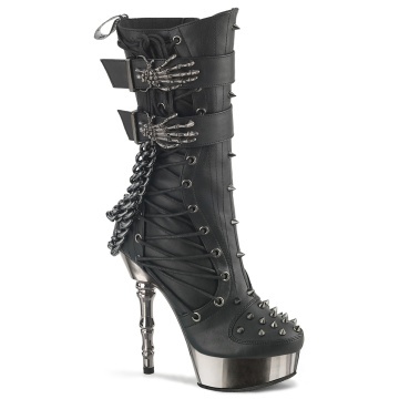 Demonia Cult MUERTO-159 Blk Vegan Leather/Pewter Chrome