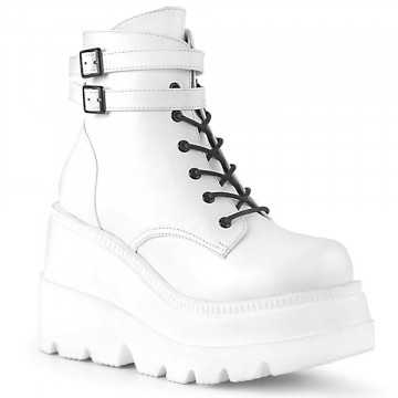 Demonia Cult SHAKER-52 Wht Vegan Leather