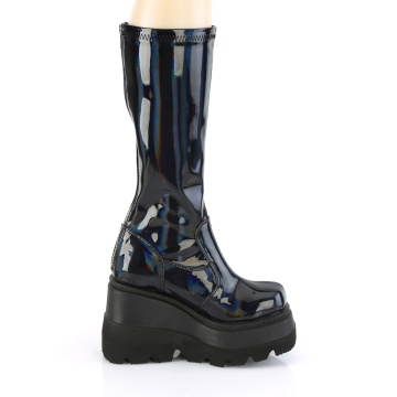 Demonia Cult SHAKER-65 Stretch Blk Pat Holo