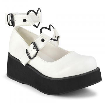 Demonia Cult SPRITE-02 Wht Vegan Leather