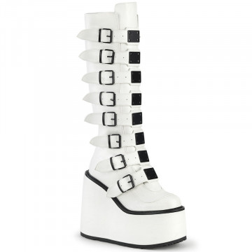 Demonia Cult SWING-815 Wht Vegan Leather