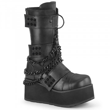 Demonia Cult TRASHVILLE-138 Blk Vegan Leather