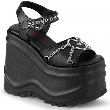 Demonia Cult WAVE-09 Blk Vegan Leather