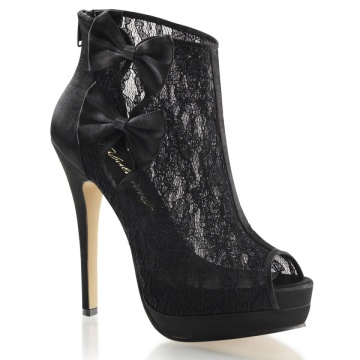 Fabulicious BELLA-28 Blk Satin-Lace 6us 36eu