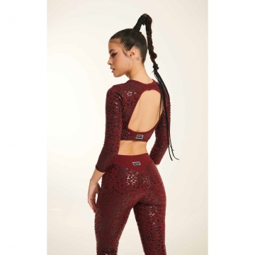 LEGGINGS ULTRA GRIP SUPERHERO V-STRING LEOPARD CHERRY S