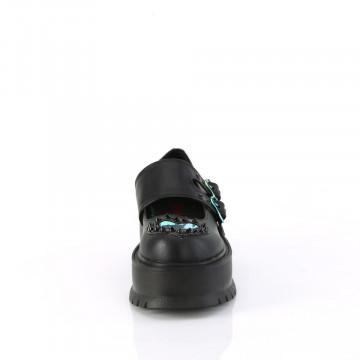 Maryjane Demonia Cult SLACKER-25 Blk Vegan Leather 8us 38eu