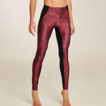Paradise Chick LEGGINGS LEOPARD ATHLECIOUS Cherry XS