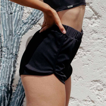 Paradise Chick MIAMI ATHLETIC SHORT RIBBED BLACK