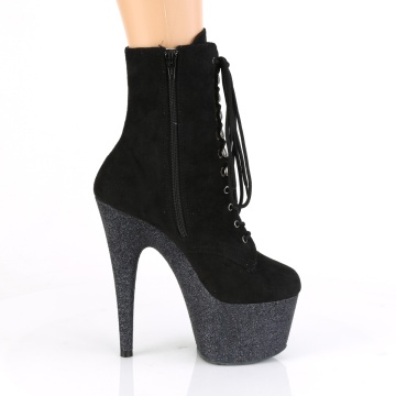 Pleaser ADORE-1020FSMG Blk Faux Suede/Blk Multi Mini Glitter