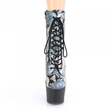 Pleaser ADORE-1020SP Slv Holo Snake Print/Blk Matte