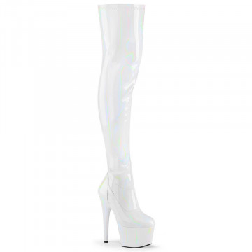 Pleaser ADORE-3000HWR Wht Str. Holo/Wht Holo