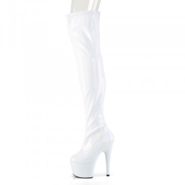 Pleaser ADORE-3000HWR Wht Str. Holo/Wht Holo