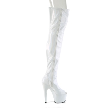 Pleaser ADORE-3011HWR Wht Str. Holo/Wht Holo