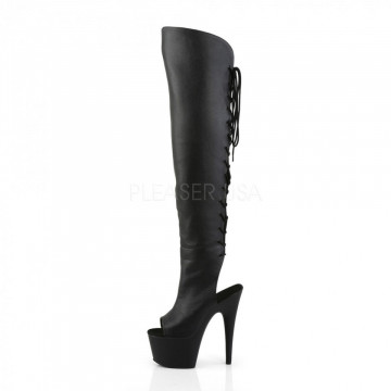 Pleaser ADORE-3019 Blk Faux Leather/Blk Matte