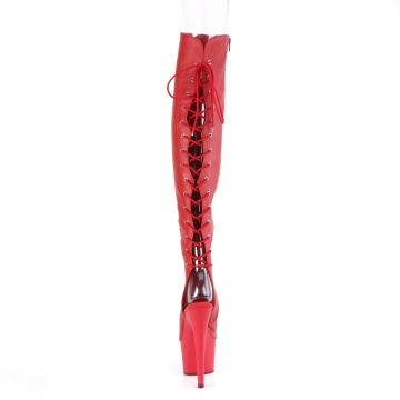 Pleaser ADORE-3019 Red Faux Leather/Red Matte
