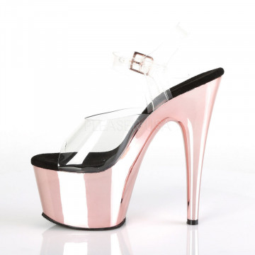 Pleaser ADORE-708 Clr/Rose Gold Chrome