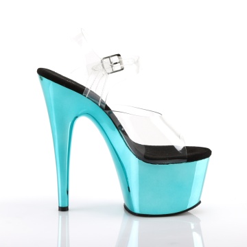 Pleaser ADORE-708 Clr/Turquoise Chrome