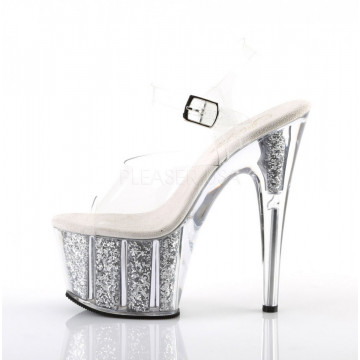 Pleaser ADORE-708G Clr/Silver Multi Glitter Inserts