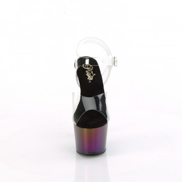 Pleaser ADORE-708MCH Clr/Purple-Green Matte Chrome