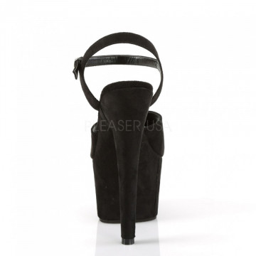 Pleaser ADORE-709FS Blk Faux Suede/Blk Faux Suede