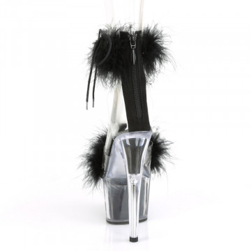 Pleaser ADORE-724F Clr-Blk Fur/Blk Fur