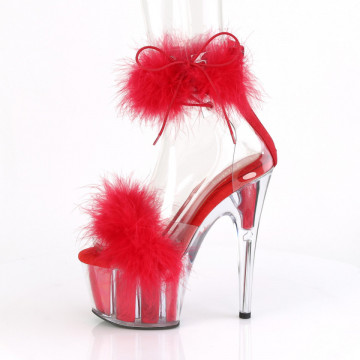Pleaser ADORE-724F Clr-Red Fur/Red Fur