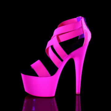 Pleaser ADORE-769UV Neon H. Pink Elastic Band-Pat/Neon H. Pink