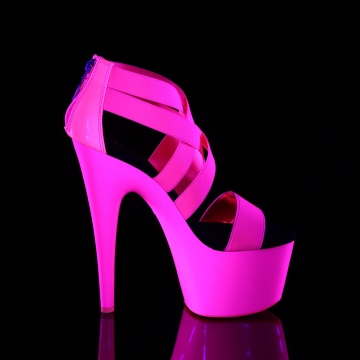 Pleaser ADORE-769UV Neon H. Pink Elastic Band-Pat/Neon H. Pink