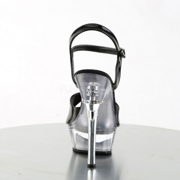 Pleaser ALLURE-609 Blk Pat/Clr
