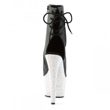 Pleaser BEJEWELED-1018DM-7 Blk Faux Leather/Slv Multi RS