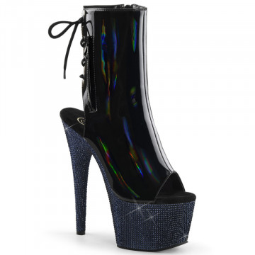 Pleaser BEJEWELED-1018DM-7 Blk Holo Pat/Midnight Blk RS