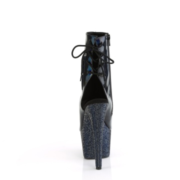 Pleaser BEJEWELED-1018DM-7 Blk Holo Pat/Midnight Blk RS