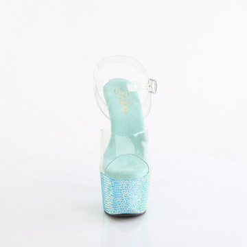 Pleaser BEJEWELED-708RRS Clr/Aqua RS
