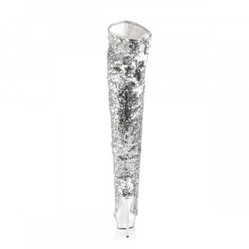 Pleaser BLONDIE-R-3011 Slv Sequins/Slv Chrome
