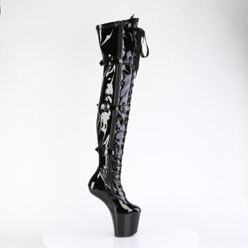 Pleaser CRAZE-3028 Blk Str. Pat/Blk
