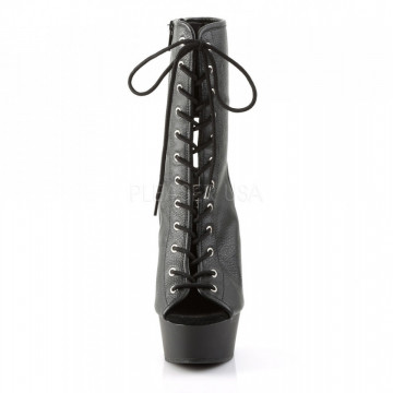 Pleaser DELIGHT-1016 Blk Faux Leather/Blk Matte