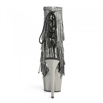 Pleaser DELIGHT-1017RSF Clr-Blk/Dark Pewter Chrome