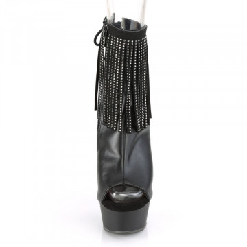 Pleaser DELIGHT-1018RSF Blk Faux Leather/Blk Matte