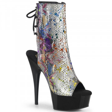 Pleaser DELIGHT-1018SP Multi-Color Snake Print/Blk