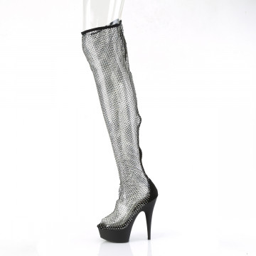 Pleaser DELIGHT-3009 Blk Faux Suede-RS Mesh/Blk Matte