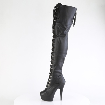 Pleaser DELIGHT-3022 Blk Faux Leather/Blk Matte