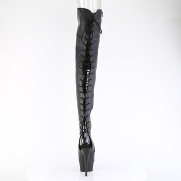 Pleaser DELIGHT-4019 Blk Faux Le/Blk Matte