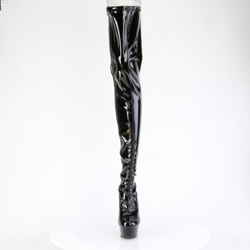 Pleaser DELIGHT-4063 Blk Str Pat/Blk