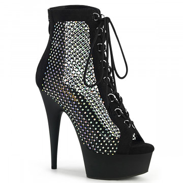 Pleaser DELIGHT-600-33RM Blk Faux Suede-RS Mesh/Blk Matte