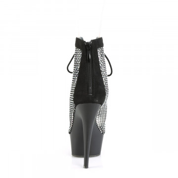 Pleaser DELIGHT-600-33RM Blk Faux Suede-RS Mesh/Blk Matte