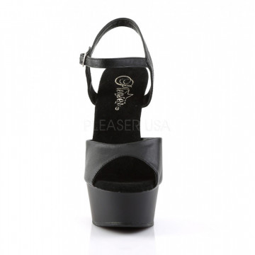 Pleaser DELIGHT-609 Blk Faux Leather/Blk Matte