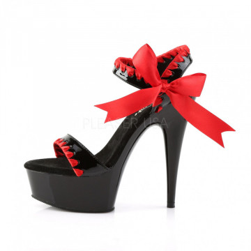 Pleaser DELIGHT-615 Blk-Red/Blk